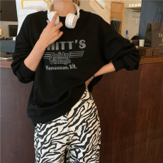 外贸韩版薄款卫衣韩系简约学院风春季新款百搭宽松套头长袖