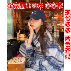 批发LIL CHER格纹连帽夹棉外套女2025秋冬新款韩版宽松休闲慵懒风上衣