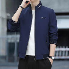 批发新款春秋季男士纯色港<b class='q'>风</b>防<b class='q'>风</b>防水潮版宽松立领休闲外套夹克