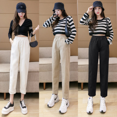 批发实拍水洗棉牛仔裤女2026春夏新款百搭时尚高腰<b class='q'>休闲</b>直筒小脚<b class='q'>九分裤</b>