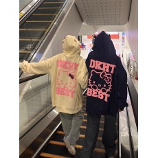 批发320g纯棉刺绣+发泡+蝴蝶<b class='q'>饰品</b># KT猫开衫连帽卫衣<b class='q'>宽松</b>设计感外套