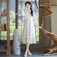 新中式复古民国风小洋装旗袍改良连衣裙年轻款少女日常两件套装夏