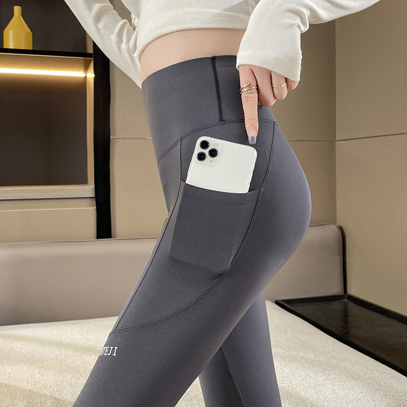 #Shark skin leggings for outer wear, 2024 high waist, abdominal compression, hip lifting, slimming, spring and autumn_voghion.com