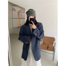 批发实拍实价~高级感廓形西服<b class='q'>外套女</b>新款宽松老爹西服春秋韩系上衣