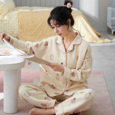批发新品2023秋冬月子服孕妇空气棉大码可调节裤腰哺乳夹层家居服女