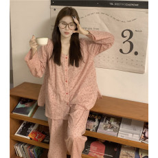 批发实拍实价<b class='q'>韩版</b>全棉宽松甜美碎花宽松无束缚休闲秋季外穿家居服套<b class='q'>装</b>