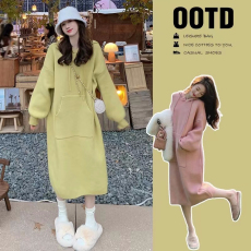 批发大码女装<b class='q'>中长款</b>卫衣裙女秋冬2025新款宽松针织<b class='q'>毛衣</b>裙内搭连衣裙