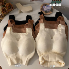 批发实拍实价背心针织毛绒保暖免穿<b class='q'>文胸</b>带胸带一体内衣加绒<b class='q'>加厚</b>上衣女
