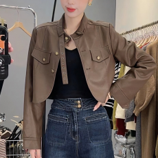 批发官图立领外套女款春秋季2026新款纯色设计感小众洋气短款长袖开衫