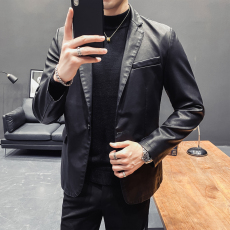 批发实拍皮衣夹克潮牌帅气秋冬季休闲机车男士外套高品质PU皮上衣