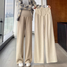 批发2026孕妇裤子秋装外穿羊绒孕妇阔腿裤宽松垂坠感显瘦时尚直筒长裤