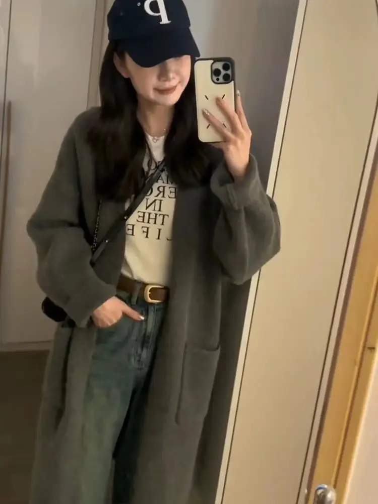 울 소재 루즈핏 니트 카디건 상세 이미지 2