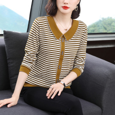 批发妈妈长袖T恤2026春装<b class='q'>宽松</b>纯棉洋气小衫<b class='q'>大码</b>中年女装休闲百搭上衣