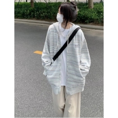 批发韩系秋冬新款大板型胖MM潮牌美式开衫毛衣高级感复古美式上衣原版