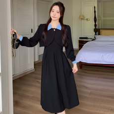 批发实拍 两件套 大码微胖mm短款<b class='q'>外套</b>上衣女百褶a字吊带<b class='q'>连衣裙</b>套装