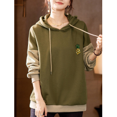 批发限价+12+小视频 连帽抽绳针织拼接<b class='q'>套头卫衣</b>休闲2026宽松韩版卫衣