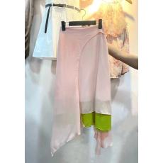 批发韩国东大门2025秋季新款甜美不规则高腰半身裙中长款显瘦A字裙女