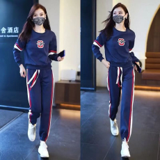 批发休闲套装女2026<b class='q'>秋</b>季新款时尚大码宽松显瘦减龄运动卫衣卫裤两件套