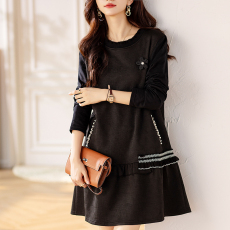 批发限价+12  春季新款钉珠拼接<b class='q'>连衣裙</b>女2026<b class='q'>荷叶边</b>显瘦<b class='q'>连衣裙</b>