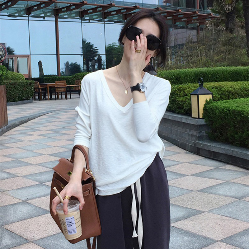 BY36537# 老钱风纯色V...