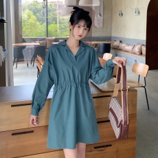 批发实拍2026早春大码气质收腰<b class='q'>连衣裙</b>减龄胖MM打底衬衫M-4XL200斤