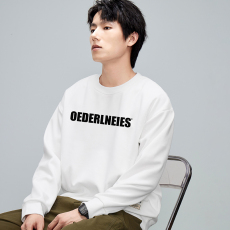 批发卫衣男秋冬男320G重磅圆领打底国潮印花上衣2023新款长袖厚T恤男