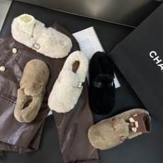 批发秋<b class='q'>冬</b>新款包头外穿网红女鞋一脚蹬懒人毛毛鞋加绒加棉豆豆女鞋