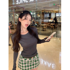 批发实拍实价 羊绒手感沙子色轻薄tee休闲百搭<b class='q'>T</b><b class='q'>恤</b>2023年秋季新款女