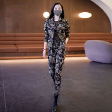 批发迷彩服春秋女士全套2026套装时尚新款洋气户外宽松运动<b class='q'>休闲</b>三件套