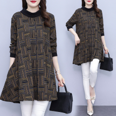 批发实拍2025秋冬季新款长袖<b class='q'>t</b><b class='q'>恤</b>加绒上衣大码宽松中长款<b class='q'>妈妈</b>打底衫女