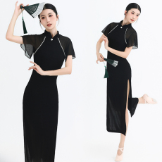 批发舞蹈旗袍舞蹈服中国风古典舞改良<b class='q'>民族</b>舞专用旗袍裙表演出服装新款