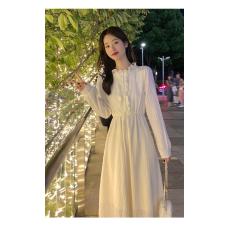 批发法式气质连衣裙子春秋冬季新款女士长袖小个子高端雪纺轻奢