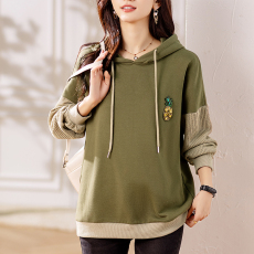 批发限价+12  连帽抽绳针织拼接<b class='q'>套头卫衣</b>休闲2026宽松韩版卫衣