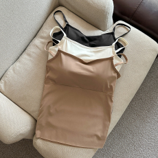 批发实拍大码秋冬无痕磨毛保暖吊带内衣免穿文胸恒温速热内搭打底<b class='q'>背心</b>