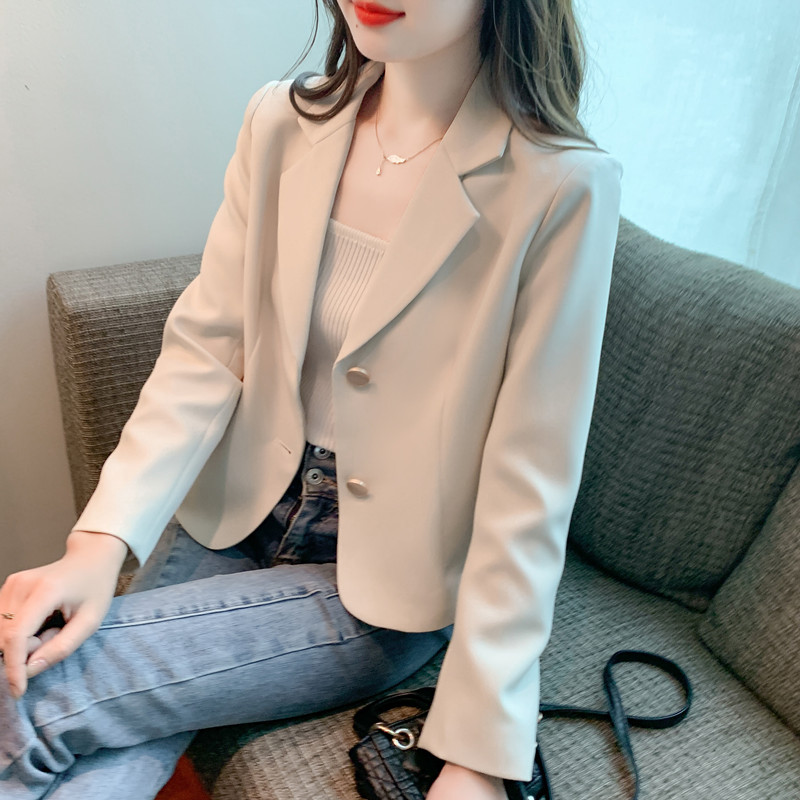 MY13480# 小西装女短款外套秋季小个子休闲气质上衣设计感职业西服女裝...