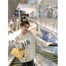 批发露肩字母卫衣外套女秋<b class='q'>装</b>新款宽松慵懒风时髦显瘦套头上衣百搭