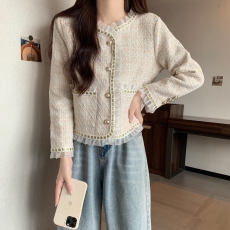 批发已出货实拍2025秋冬粗花呢上衣名媛小香风气质短款外套