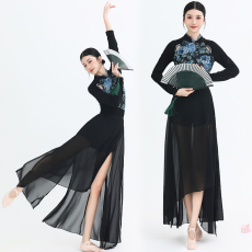 批发旗袍舞蹈服现代扇子舞纱衣练功服舞复古中国风古典爵士舞演出<b class='q'>服装</b>