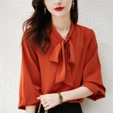 批发实拍<b class='q'>衬衫</b>女长袖春装2026新款潮<b class='q'>蝴蝶结</b><b class='q'>衬衣</b>内搭小衫宽松雪纺衫上衣