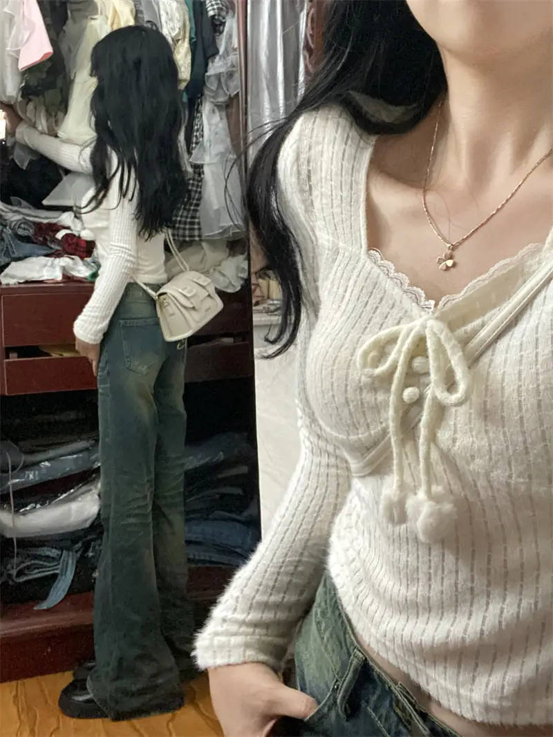 벨벳 레이스 티셔츠 상세 이미지 2