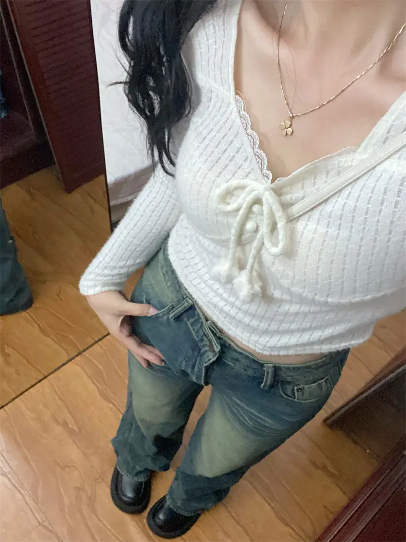 벨벳 레이스 티셔츠 상세 이미지 5
