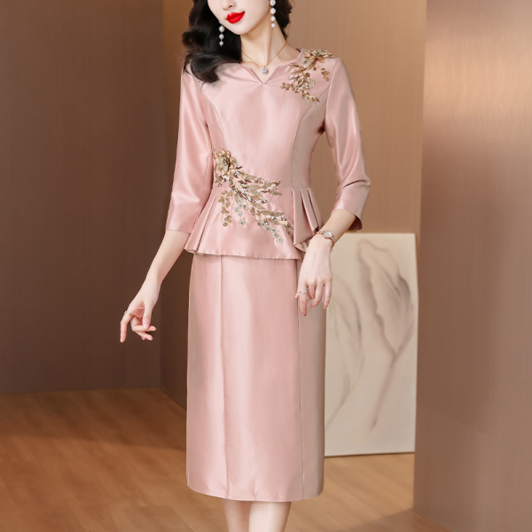 RM23472#新款结婚妈妈礼服喜婆婆婚宴装高端气质礼服/晚装连衣裙