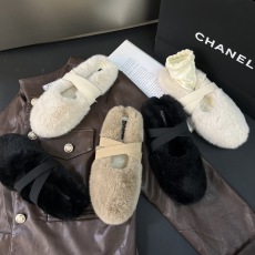 批发2023秋<b class='q'>冬</b>新款网红厚底水貂毛毛后空单鞋女外穿半拖鞋平底包头凉鞋