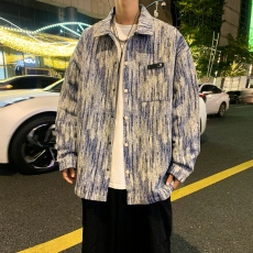 批发实拍秋季潮牌小香风情侣毛呢外套男<b class='q'>迷彩</b><b class='q'>衬衫</b>夹克上衣