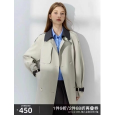 批发范思蓝恩23FS13288 高级感超好看风衣女款2025新款<b class='q'>秋</b>季中长款外套