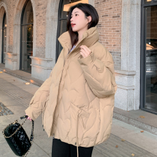 实拍 羽绒棉服女2023年冬季韩版宽松大码加厚胖MM设计感棉袄短款