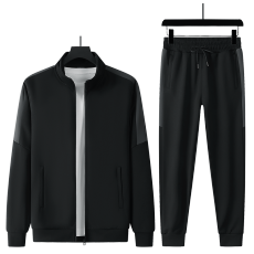 批发秋<b class='q'>冬</b>季高品质男潮牌舒适保暖休闲宽松开衫衣两件夹克套装