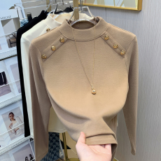 批发实拍气质轻奢打底衫女<b class='q'>秋</b>冬加绒保暖修身内搭高级感半高领内搭上衣