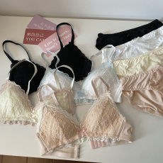 批发实拍实价 蕾丝<b class='q'>日系</b>性感聚拢无钢圈<b class='q'>文胸</b><b class='q'>套装</b>少女胸罩收副乳内衣