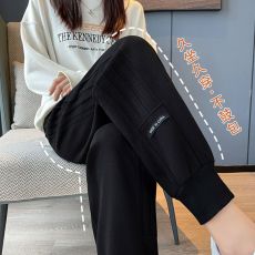批发<b class='q'>运动裤</b>女春秋薄款宽松束脚窄版灯笼裤小个子高腰显瘦休闲百搭卫裤